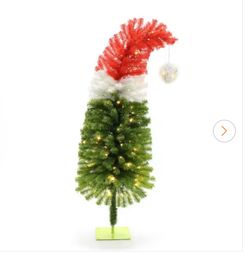 5 ft. Pre-Lit Artificial Christmas Tree with Santa Hat Treetop