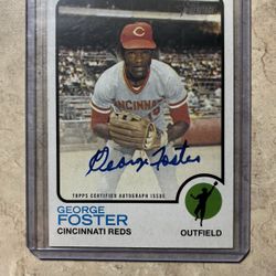 2022 topps heritage autographed george foster # roa-gf