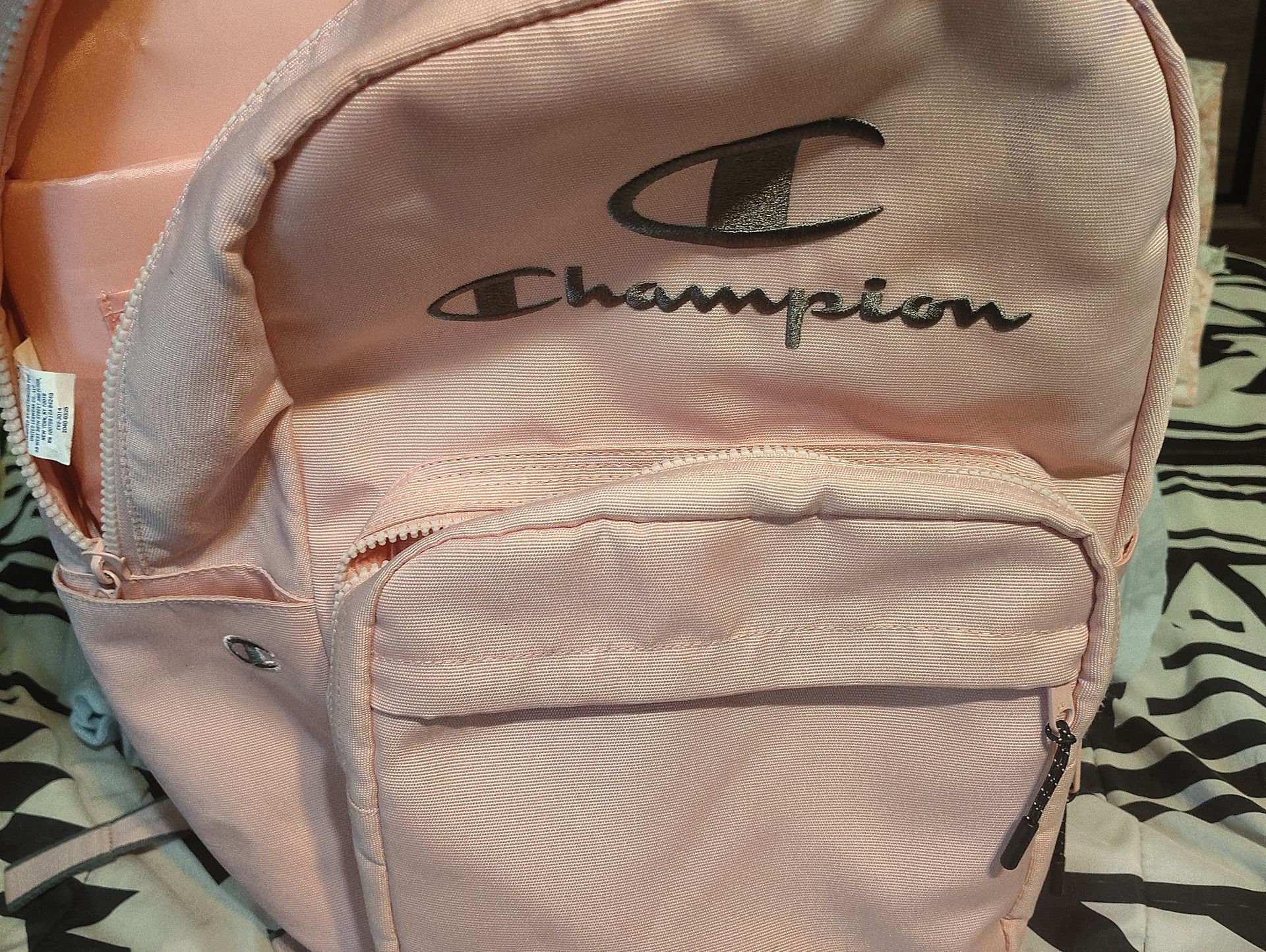 Pink champions backpack