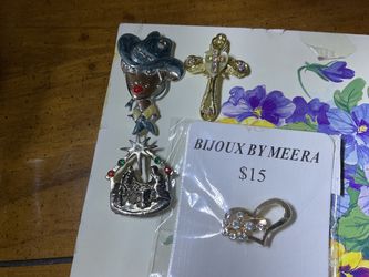VTG JEWELRY-4 ITEMS—PINS. BROOCH..PENDANT