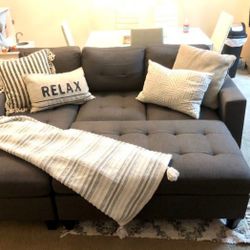 L Shape Sectional Sofa Couch With Ottoman (Sleeper Sofa/ Day Bed)