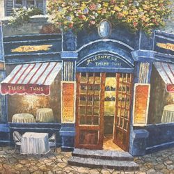Café Bistro On Canvas