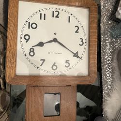 Vintage Seth Thomas Mission Style Wall Clock 