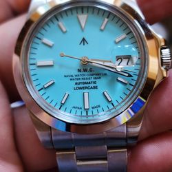 NAVAL LOWERCASE TURQUOISE AUTOMATIC JAPANESE WATCH