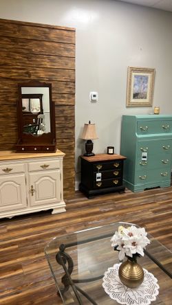 Nightstand, 3 Drawers, Cherry Wood Top, Black