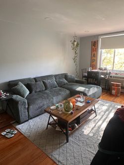 114.5” Wide Microfiber Right Hand Facing Sofa & Chaise