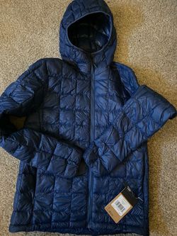 Men blue north face puffer jacket
