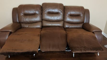 Ashley Luxury Leather Reclining Sofa