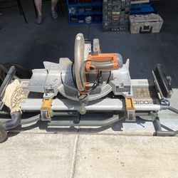 Ridgid 12” Saw With Rolling Collapsible Table
