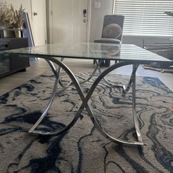 Glass Top Coffee Table And End Tables 