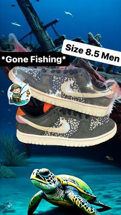 New, Nike Dunk Low Size 8.5 men, Gone Fishing