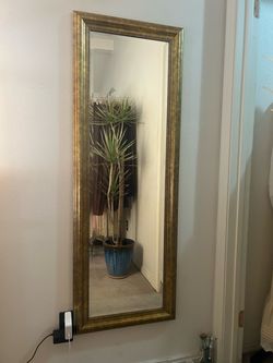 Gold Framed Full-Length Wall Mirror