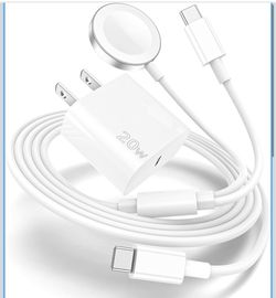 Apple Watch Charger,Upgraded 2-in-1 USB C Fast iPhone 15 Charger