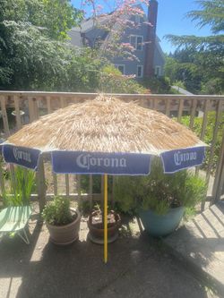 Corona Beer Patio Straw Umbrella 