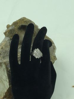 925 STER Silver Grain Set Diamond Ring 7