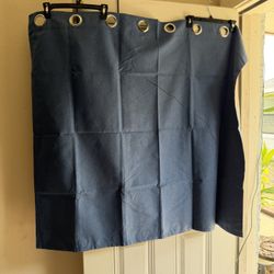 Set of 2 rubber back curtains blue 