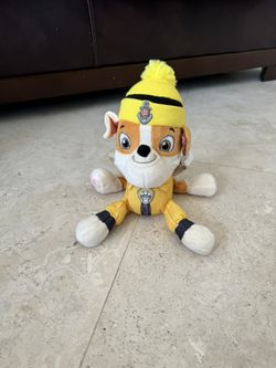 Nickelodeon Paw Patrol Rubble Plush With Winter Hat
