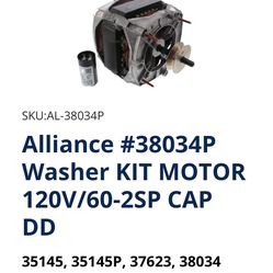 Alliance #38034P Washer Kit Motor With Capacitor 