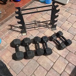Dumbell Rack and Dumbells