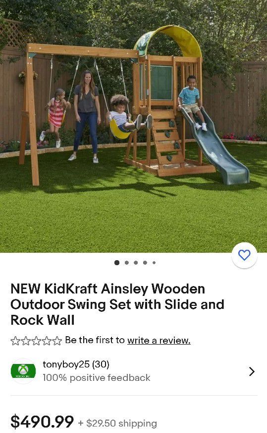 NEW KidKraft Ainsley Wooden Outdoor Swing Set