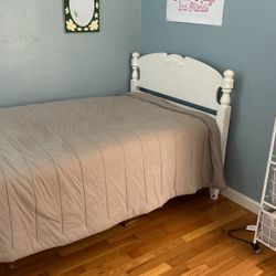 Solid Red Wood Antique Twin Size Bed Frame 