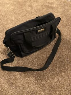Black Nylon Satchel Bag with Strap 15x11”
