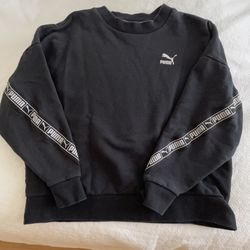 PUMA Black Logo Pullover Crew Neck Sweatshirt  Size Large
