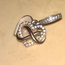 Beautiful Pandora Sparkling Infinity Heart Dangle Charm