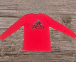 Kids Adidas Camo Badge of Sport Long Sleeve Tee Red Youth Medium 10/12