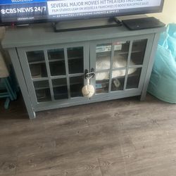 Gray/ Blue TV Stand 