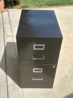 Black 2-Drawer Metal Filing Cabinet