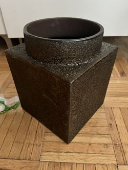 Square Bronze Finish Clay Planter