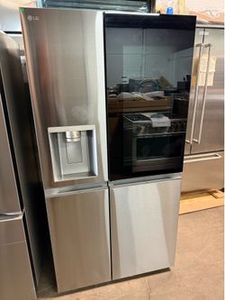 New LG - 27 cu. ft. Smart Side-By-Side InstaView® Door-in-Door® Refrigerator with Craft Ice