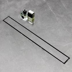 Sanite-Modar Linear 36" Shower Drain, Brushed w/Tile Insert Panel