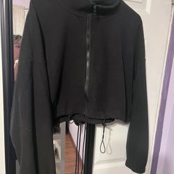 Cropped black Sweater medium Fits Large 