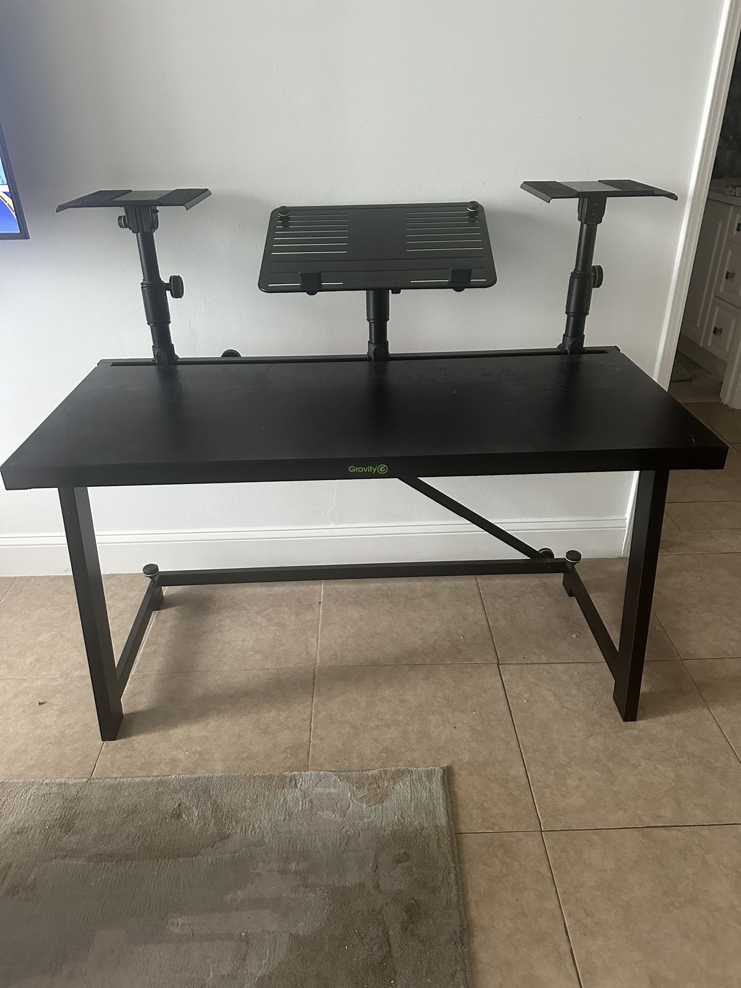 Gravity DJ Workstation Desk – Adjustable Laptop & Speaker Stand