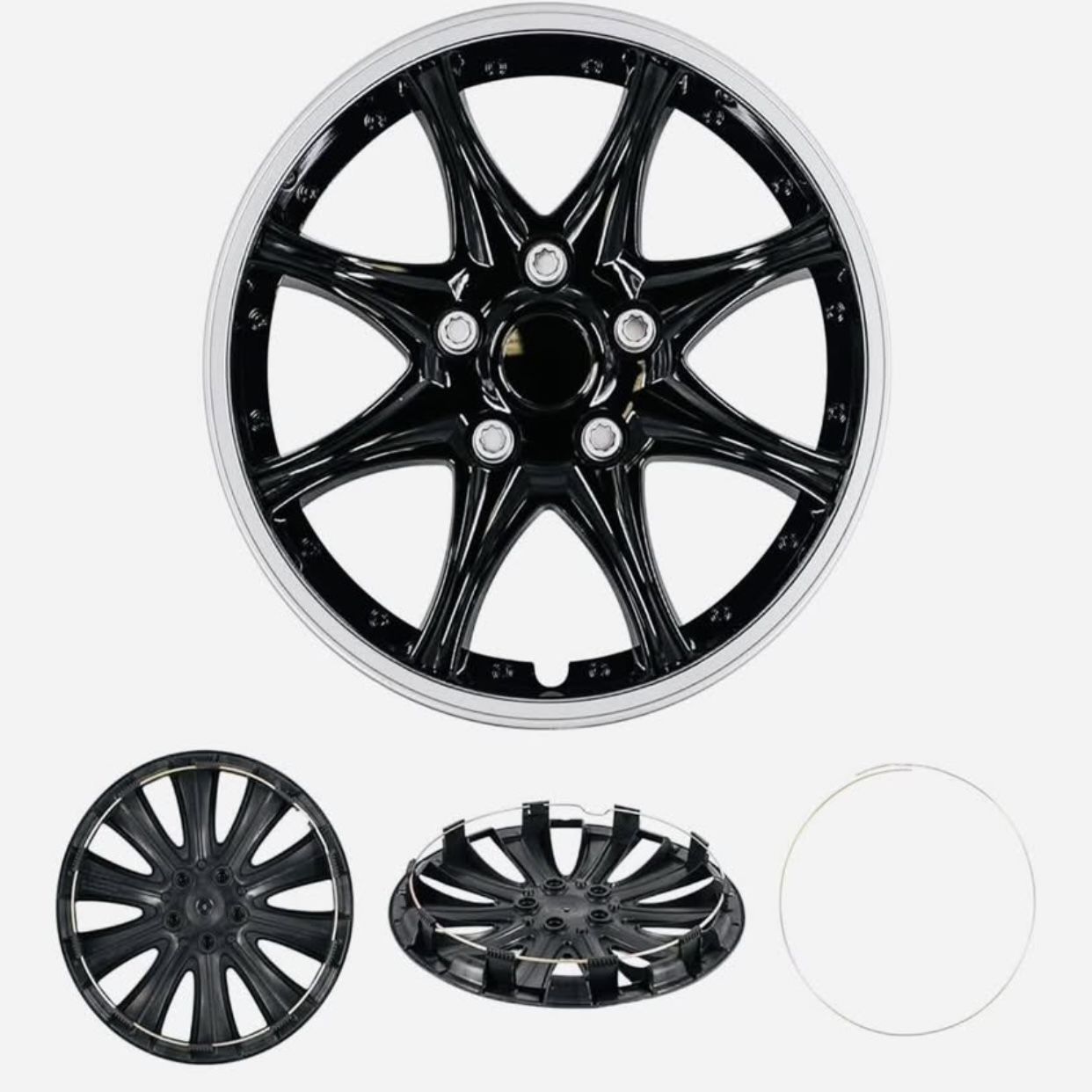 15” Universal JDM Snap On Hubcaps / Wheel Covers