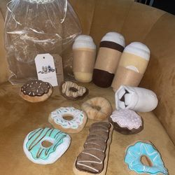 New Wonder And Wise Coffee And Donut Plush Play Set 