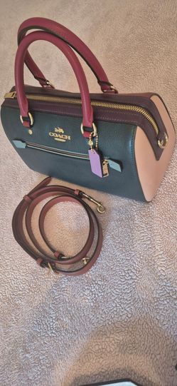 Coach Leather Satchel Handbag with Crossbody Strap
