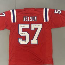 Steve Nelson Signed Jersey Inscribed "3X Pro Bowl" & "PATS HOF '93" & "'85 AFC CHAMPS" (JSA)