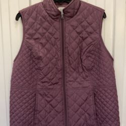 Croft & Barrow Quilted Vest - Mauve Size PXL