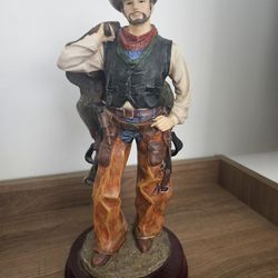 Wild West Collection Cowboy with Saddle Herco Gift Professional 11" High