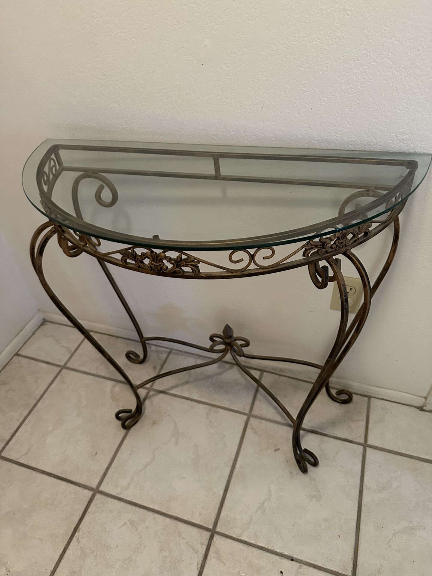 Front entry glass table