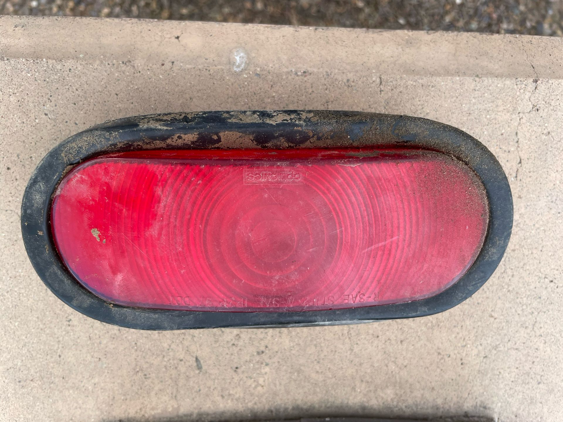 Used Oval Trailer Brake Light Lens With Rubber Grommet Missing Plug, Landscaping Automotive Car