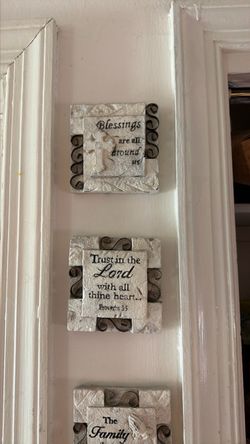 Religious Wall Plaque Set with Scripture