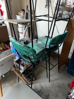 Green velvet bar stools