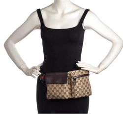 Gucci Monogram Canvas Fanny Pack/sling Bag/crossbody Bag