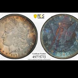 STUNNING RARE TONED PCGS UNC. 1878 7TF REV. OF 1878 $1 SILVER MORGAN DOLLAR GEM!!!