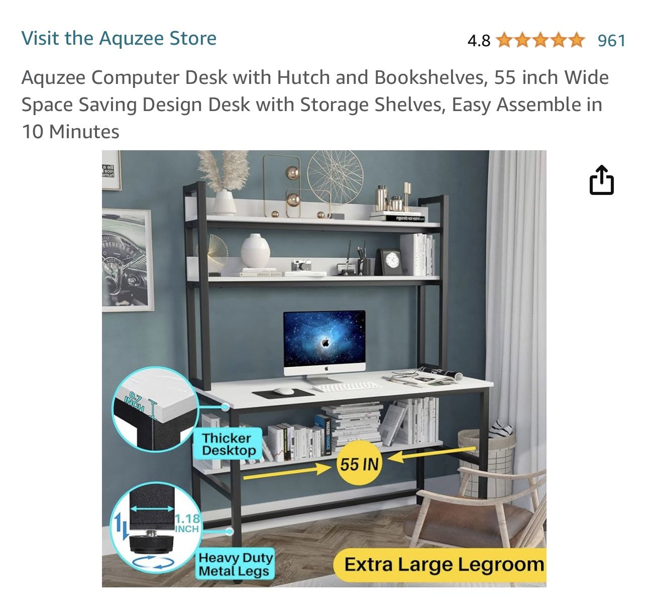 Amazon Overstock 5 Star Review Brand New Computer Desk