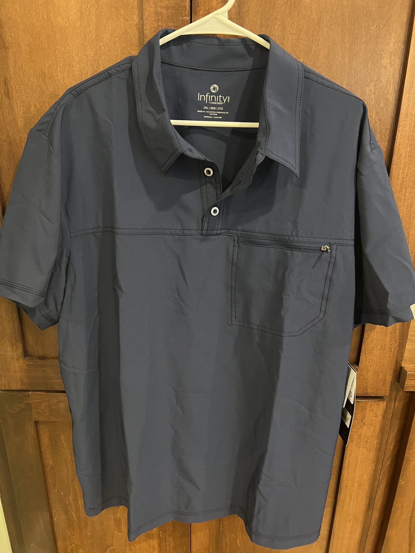 Medical Shirt Scrub Navy For Men Infinity By Cherokee Size 2 Xl